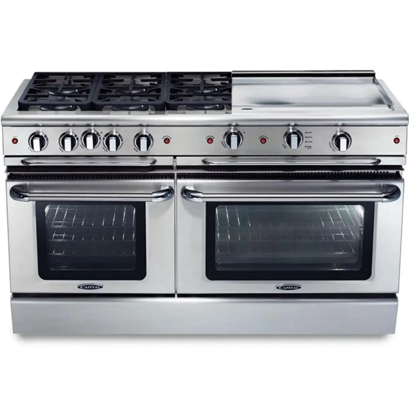 Capital 60" Precision Self Clean Gas Range, 6 Sealed Burners, Griddle - GSCR606GN
