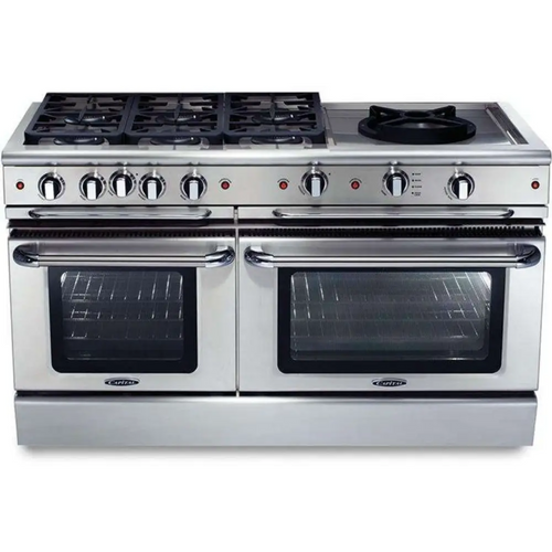 Capital 60" Precision Self Clean Gas Range, 6 Sealed Burners, Power Wok - GSCR606WN