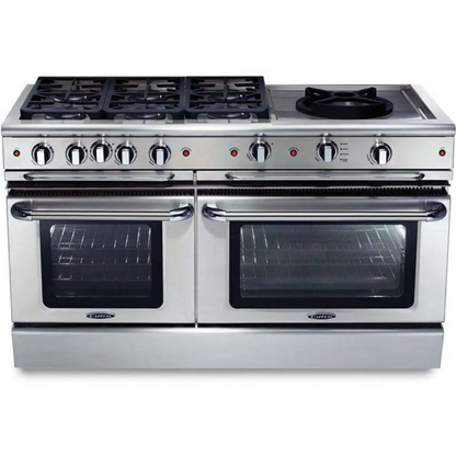 Capital 60" Precision Self Clean Gas Range, 6 Sealed Burners, Power Wok - GSCR606WN