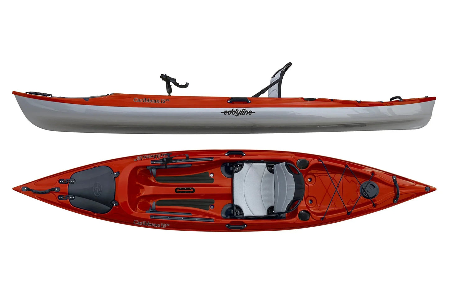 Eddyline Caribbean 12 FS Angler Kayak - EDDYCARIBANGLER~PEARL-RED