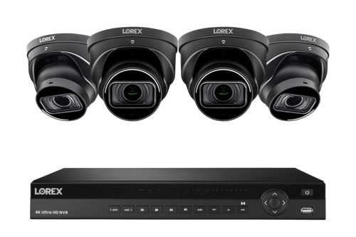 Lorex 4K (16 Camera Capable) 6TB Wired NVR System with Nocturnal 3 Smart IP Dome Cameras with Listen-in Audio and Motorized Varifocal Lenses - NP4K6MV-164BD