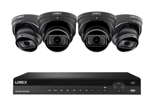 Lorex 4K (16 Camera Capable) 6TB Wired NVR System with Nocturnal 3 Smart IP Dome Cameras with Listen-in Audio and Motorized Varifocal Lenses - NP4K6MV-164BD
