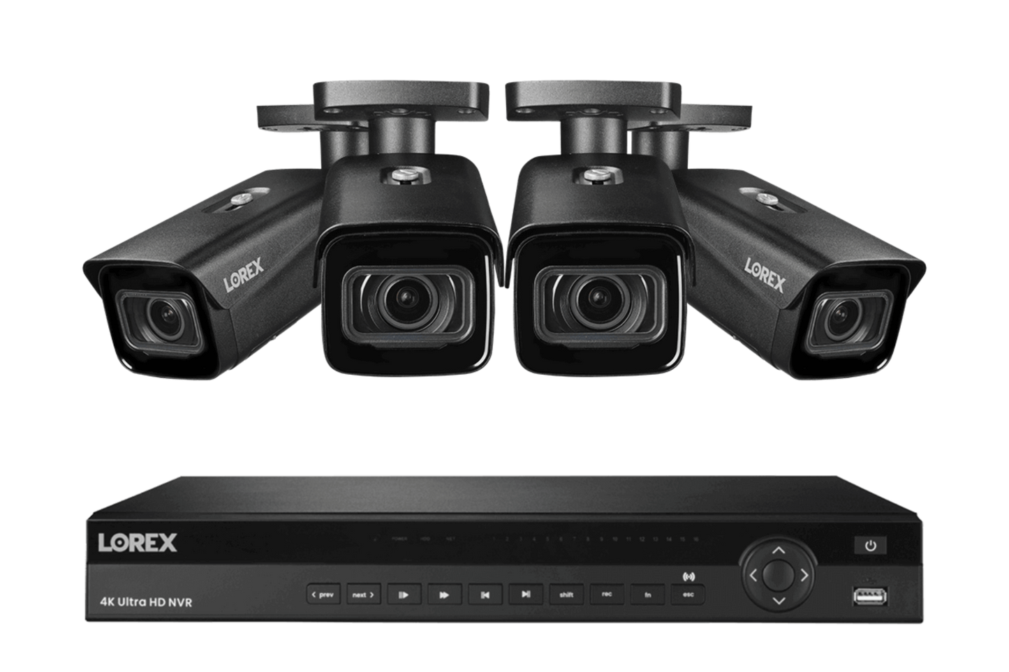 Lorex 4K (16 Camera Capable) 4TB Wired NVR System with Nocturnal 3 Smart IP Bullet Cameras with Motorized Varifocal Lens - NP4K4MV-164BB