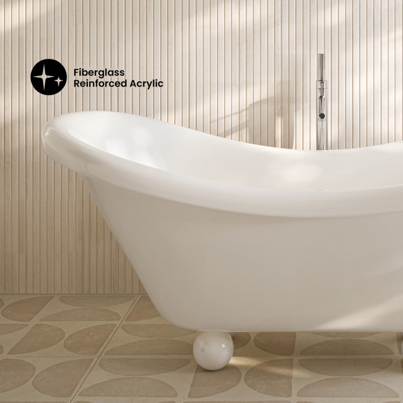 Swiss Madison Plaisir II 67" Freestanding Bathtub with Round Feet in Glossy White - SM-FB0702GW