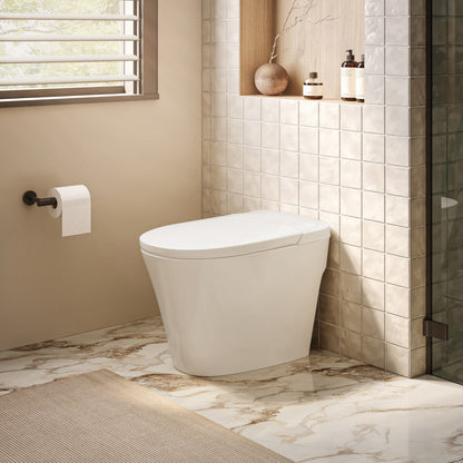 Swiss Madison Hugo H Power Flush Tankless Toilet 12" Rough-in 1 GPF Non-Electric ADA Toilet with Integrated Tank in Glossy White - SM-ST030
