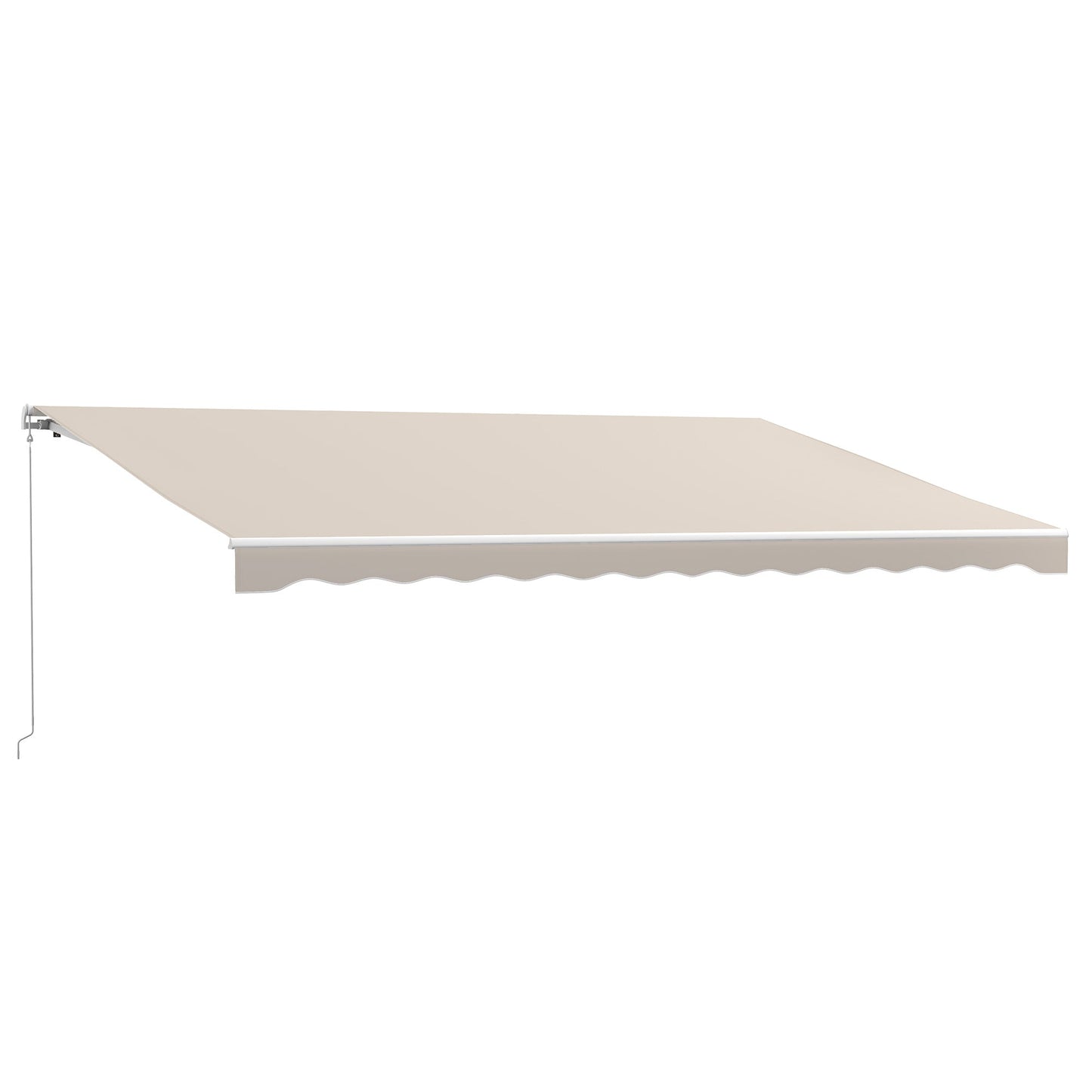 16' x 10' Electric Retractable Awning with Remote & Crank Handle, Cream White