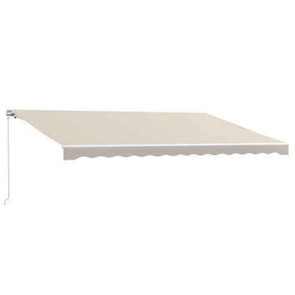 16' x 10' Electric Retractable Awning with Remote & Crank Handle, Cream White