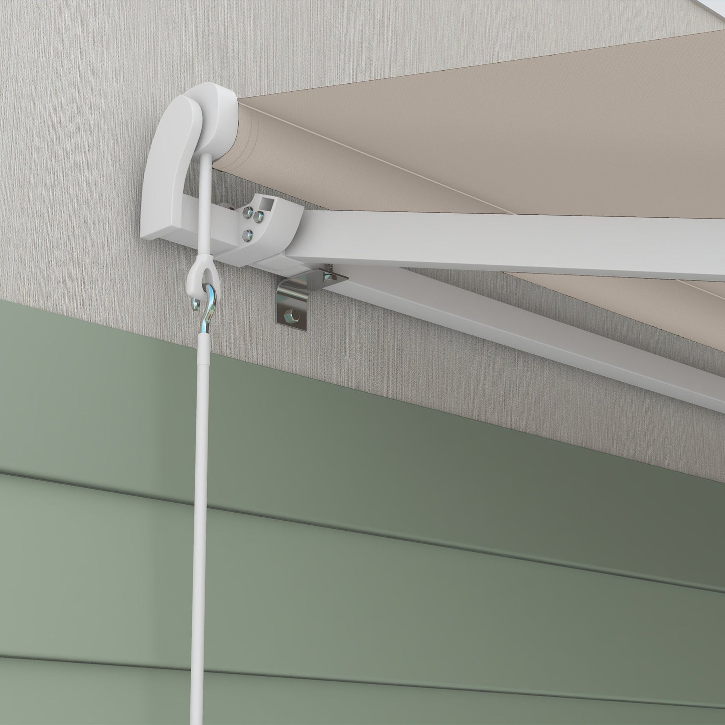 16' x 10' Electric Retractable Awning with Remote & Crank Handle, Cream White