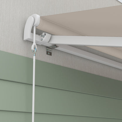 16' x 10' Electric Retractable Awning with Remote & Crank Handle, Cream White