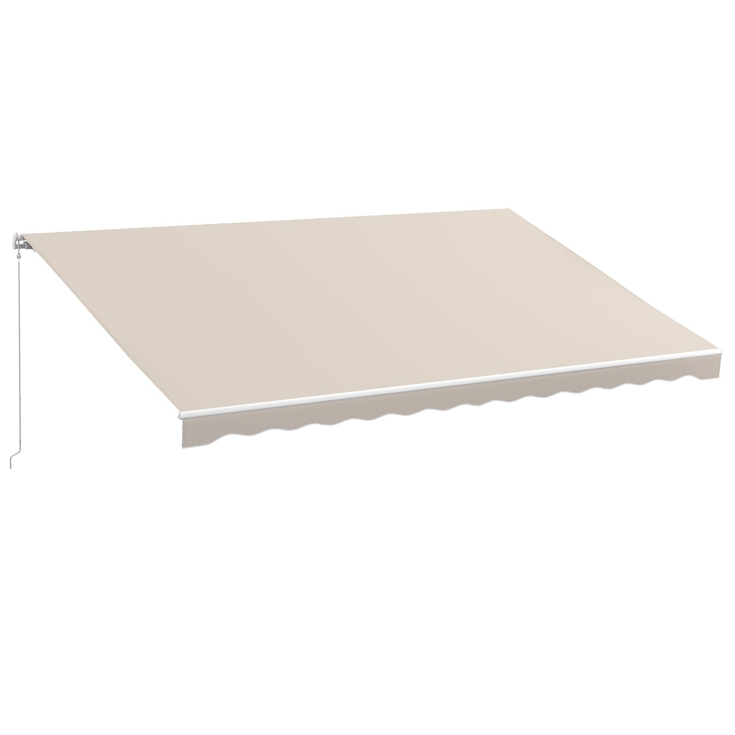 16' x 10' Electric Retractable Awning with Remote & Crank Handle, Cream White