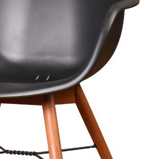 Midtown Concept Chamonix White Arm Indoor Dining Chair - 4PC - SC CHAMONIX_BLK