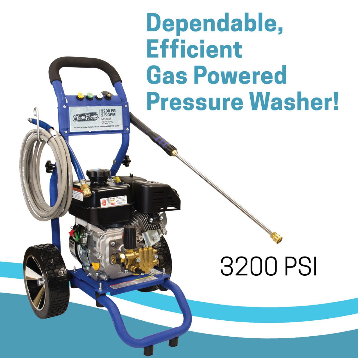 CleanFreak 2.5 GPM Pressure Washer w/ 6.5 HP Kohler SH256 Engine (Gas) - 3,200 PSI - WET-CF2532K