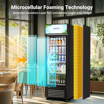 BODEGAcooler Commercial Glass Door Display Refrigerator Merchandiser 10cu.ft