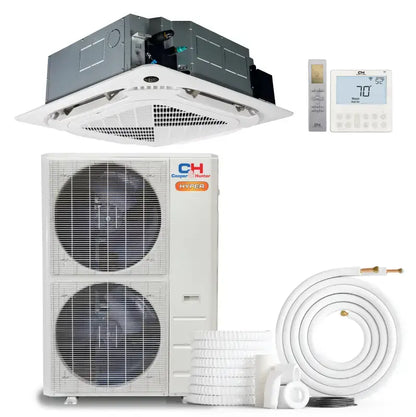 Cooper & Hunter Hyper Heat 48,000 BTU Single Zone Light Commercial Ceiling Cassette, 230V, R454B - Ductless Mini Split Air Conditioner Heat Pump