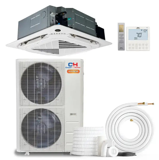 Cooper & Hunter Hyper Heat 48,000 BTU Single Zone Light Commercial Ceiling Cassette, 230V, R454B - Ductless Mini Split Air Conditioner Heat Pump