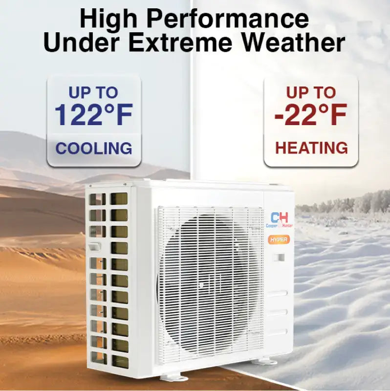 Cooper & Hunter Hyper Heat 48,000 BTU Single Zone Light Commercial Ceiling Cassette, 230V, R454B - Ductless Mini Split Air Conditioner Heat Pump