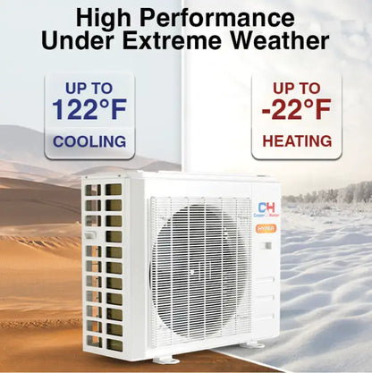 Cooper & Hunter Hyper Heat 48,000 BTU Single Zone Light Commercial Ceiling Cassette, 230V, R454B - Ductless Mini Split Air Conditioner Heat Pump