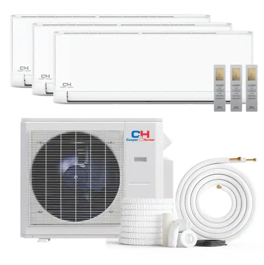 Cooper & Hunter Olivia 18,000 BTU 3-Zone 6k+9k+9k Wall Mount, 230V, R454B - Ductless Mini Split Air Conditioner Heat Pump