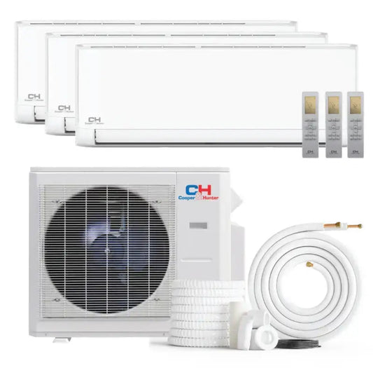 Cooper & Hunter Olivia 36,000 BTU 3-Zone 6k+6k+6k Wall Mount, 230V, R454B - Ductless Mini Split Air Conditioner Heat Pump - CH-R36MES-230VO/M06WM+M06WM+M06WM-NO/NO/NO