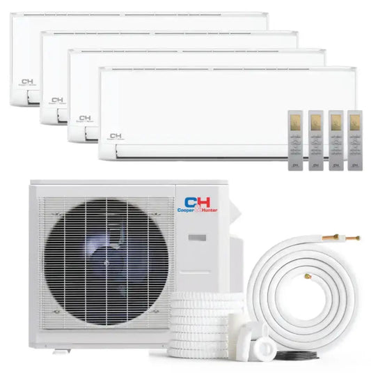 Cooper & Hunter Olivia 36,000 BTU 4-Zone 12k+12k+12k+12k Wall Mount, 230V, R454B - Ductless Mini Split Air Conditioner Heat Pump - CH-R36MES-230VO/M12WM+M12WM+M12WM+M12WM-NO