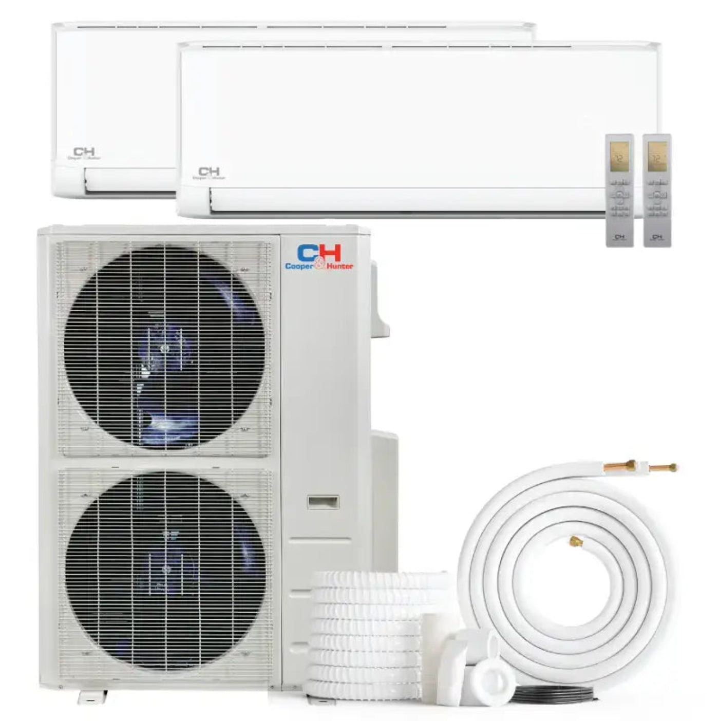 Cooper & Hunter Olivia 48,000 BTU 2-Zone 12k+12k Wall Mount, 230V, R454B - Ductless Mini Split Air Conditioner Heat Pump - CH-R48MES-230VO/M12WM+M12WM-NO/NO