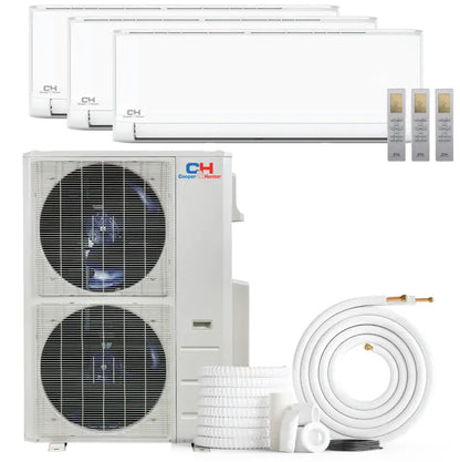 Cooper & Hunter Olivia 60,000 BTU 3-Zone 6k+12k+36k Wall Mount, 230V, R454B - Ductless Mini Split Air Conditioner Heat Pump