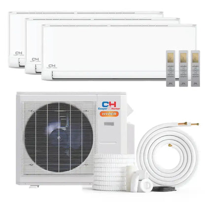 Cooper & Hunter Olivia Hyper 19,000 BTU 3-Zone 6k+6k+6k Wall Mount, 230V, R454B - Ductless Mini Split AC Heat Pump
