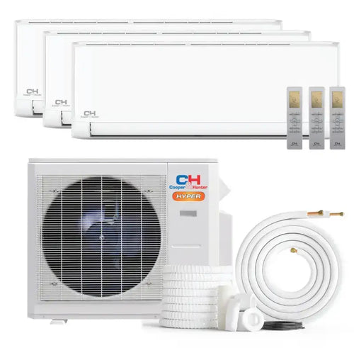 Cooper & Hunter Olivia Hyper 19,000 BTU 3-Zone 6k+6k+6k Wall Mount, 230V, R454B - Ductless Mini Split AC Heat Pump