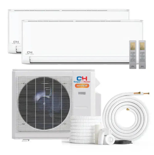 Cooper & Hunter Olivia Hyper 28,000 BTU 2-Zone 6k+6k Wall Mount, 230V, R454B - Ductless Mini Split AC Heat Pump