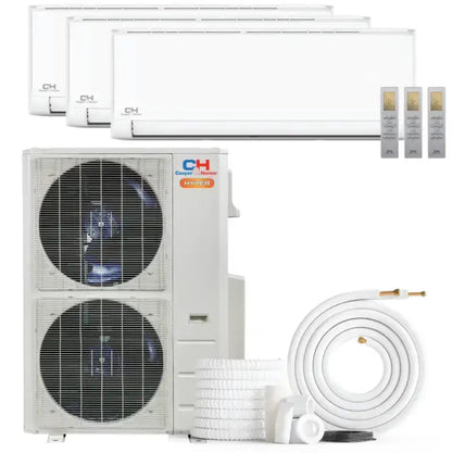 Cooper & Hunter Olivia Hyper 48,000 BTU 3-Zone 9k+9k+24k Wall Mount, 230V, R454B - Ductless Mini Split AC Heat Pump - CH-RHP48M-230VO/M9WM+M9WM+M24WM-NO/NO/NO