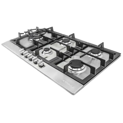 Cosmo 30" Gas Cooktop in Stainless Steel with 5 Sealed Brass Burners - COS-850SLTX-E