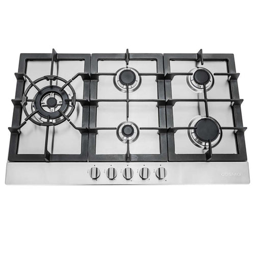 Cosmo 30" Gas Cooktop in Stainless Steel with 5 Sealed Brass Burners - COS-850SLTX-E