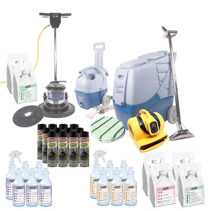 Trusted Clean 'Maximum' Contractor Carpet Cleaning Package w/ Extractor, Floor Buffer & Spotter - CPT-PACKAGE3