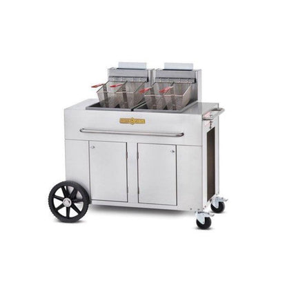 Crown Verity 40 lbs Double Tank Liquid Propane Outdoor Fryer - 180,000 BTU -  CV-PF-2