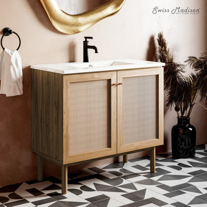 Swiss Madison Classe 36" Freestanding Bathroom Vanity in Golden Oak with Sink Top - SM-BV663