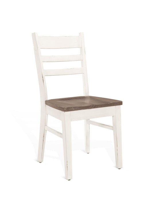 Sunny Designs Pasadena - Ladderback Chair, Wood Seat (Set of 2) - Buckskin / Marble White - 1616MB