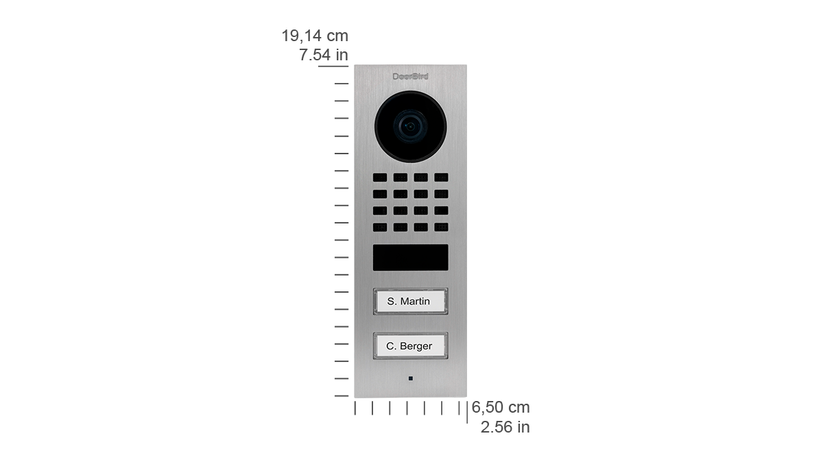 DoorBird D1102V Flush-Mount IP Video Door Station in Flame Red, RAL 3000