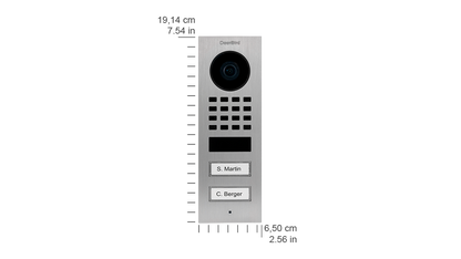 DoorBird D1102V Flush-Mount IP Video Door Station in Flame Red, RAL 3000