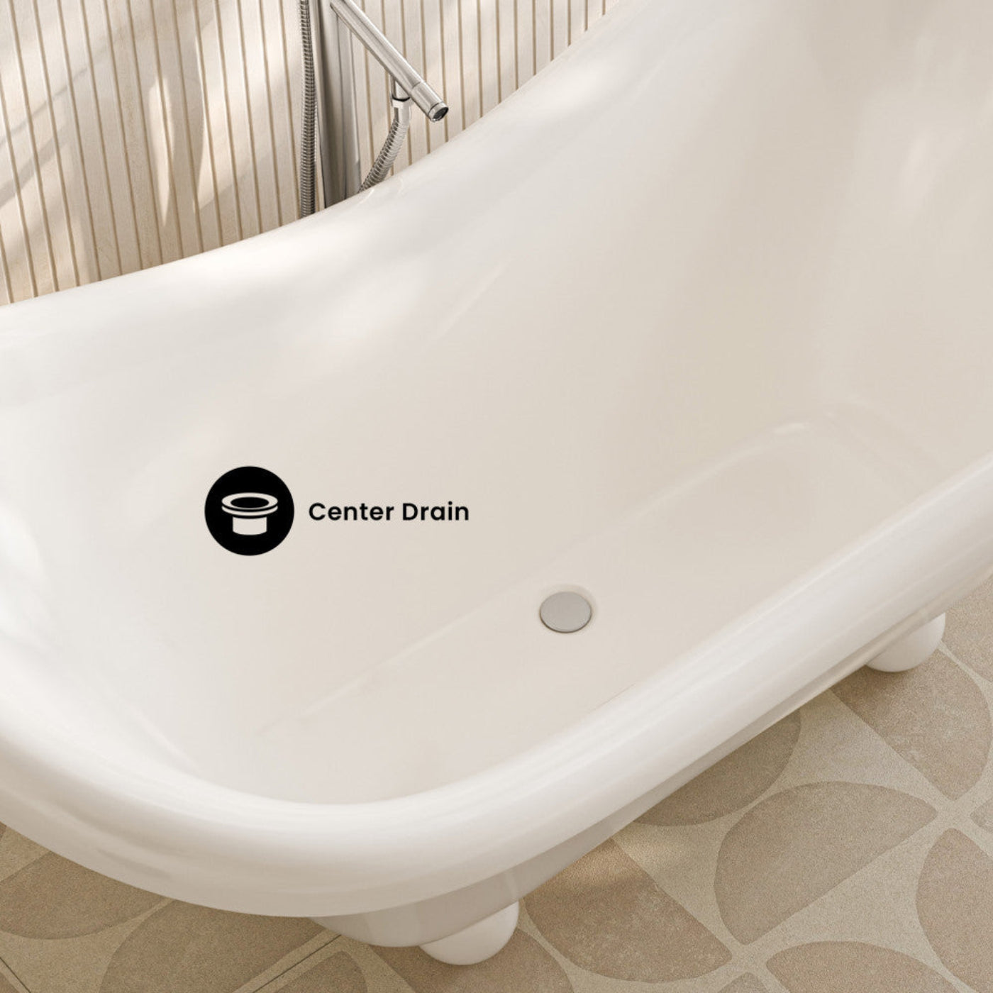 Swiss Madison Plaisir II 67" Freestanding Bathtub with Round Feet in Glossy White - SM-FB0702GW