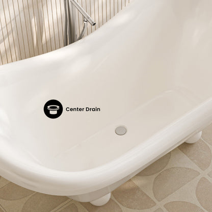 Swiss Madison Plaisir II 67" Freestanding Bathtub with Round Feet in Glossy White - SM-FB0702GW