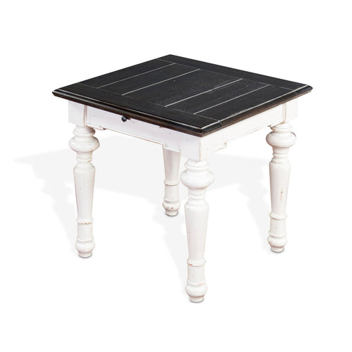 Sunny Designs Carriage House - End Table - Cottage White / Europen Dark - 3273EC-E