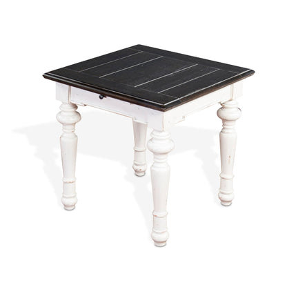Sunny Designs Carriage House - End Table - Cottage White / Europen Dark - 3273EC-E