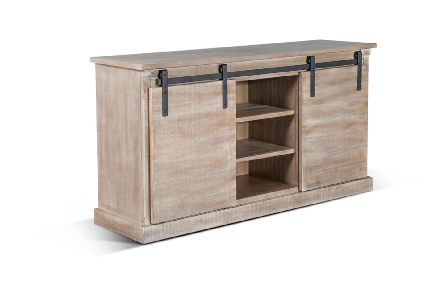 Sunny Designs TV Console With Barn Door - Beige - 3577MA-2