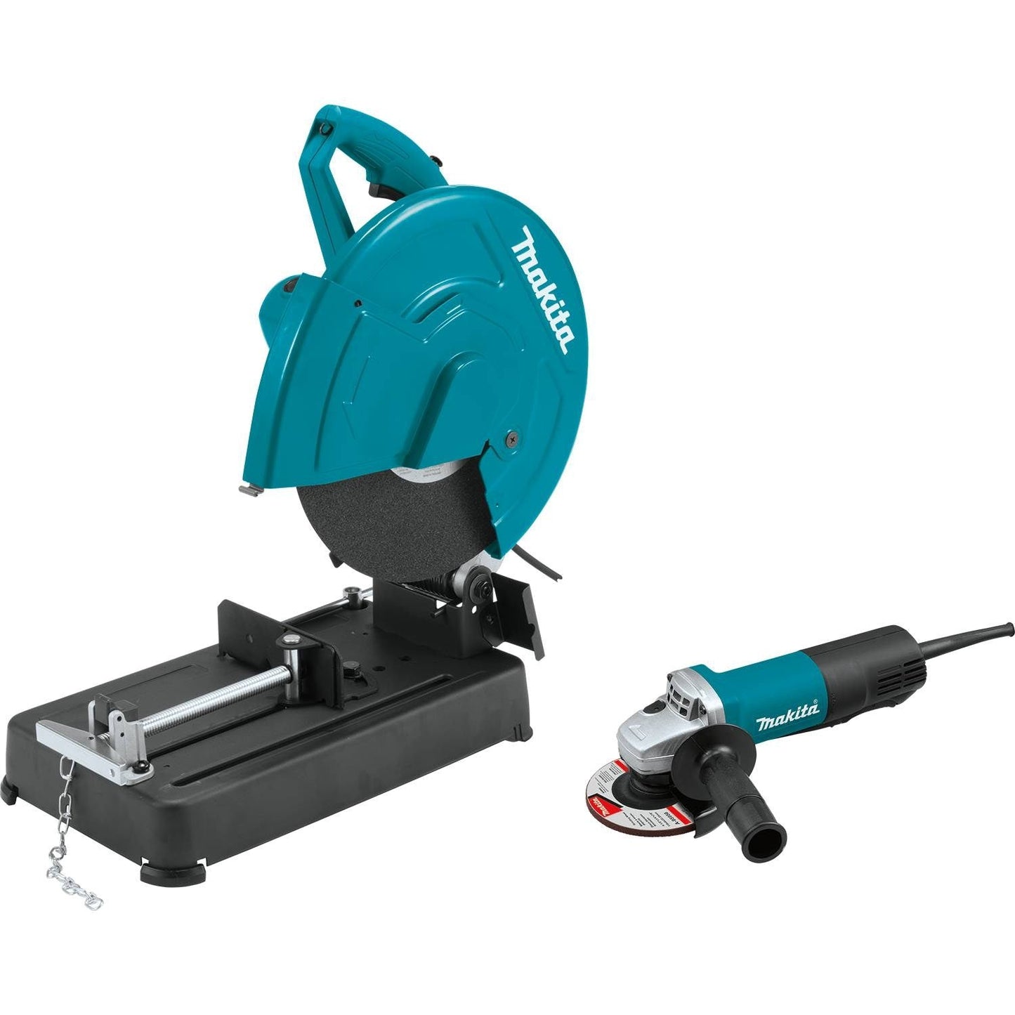 Makita LW1401X2 14" Cut‑Off Saw with 4‑1/2" Paddle Switch Angle Grinder - LW1401X2