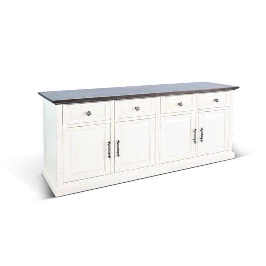 Sunny Designs Carriage House - Credenza - Cottage White / Europen Dark - 2844EC-C