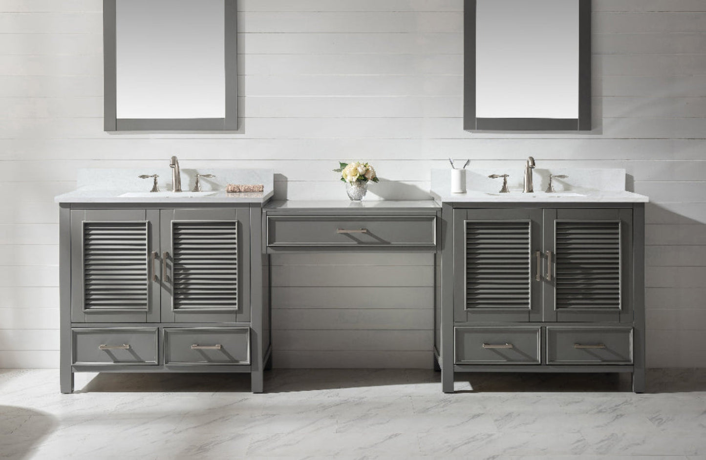 Char-Griller Estate 102" Double Sink Bathroom Vanity Modular Set with White Quartz Top - SKU_1769842816258_439