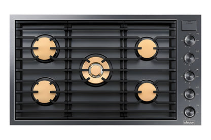 DACOR 36" Gas Cooktop, Graphite Stainless Steel, Natural Gas - DTG36M955FM-KT