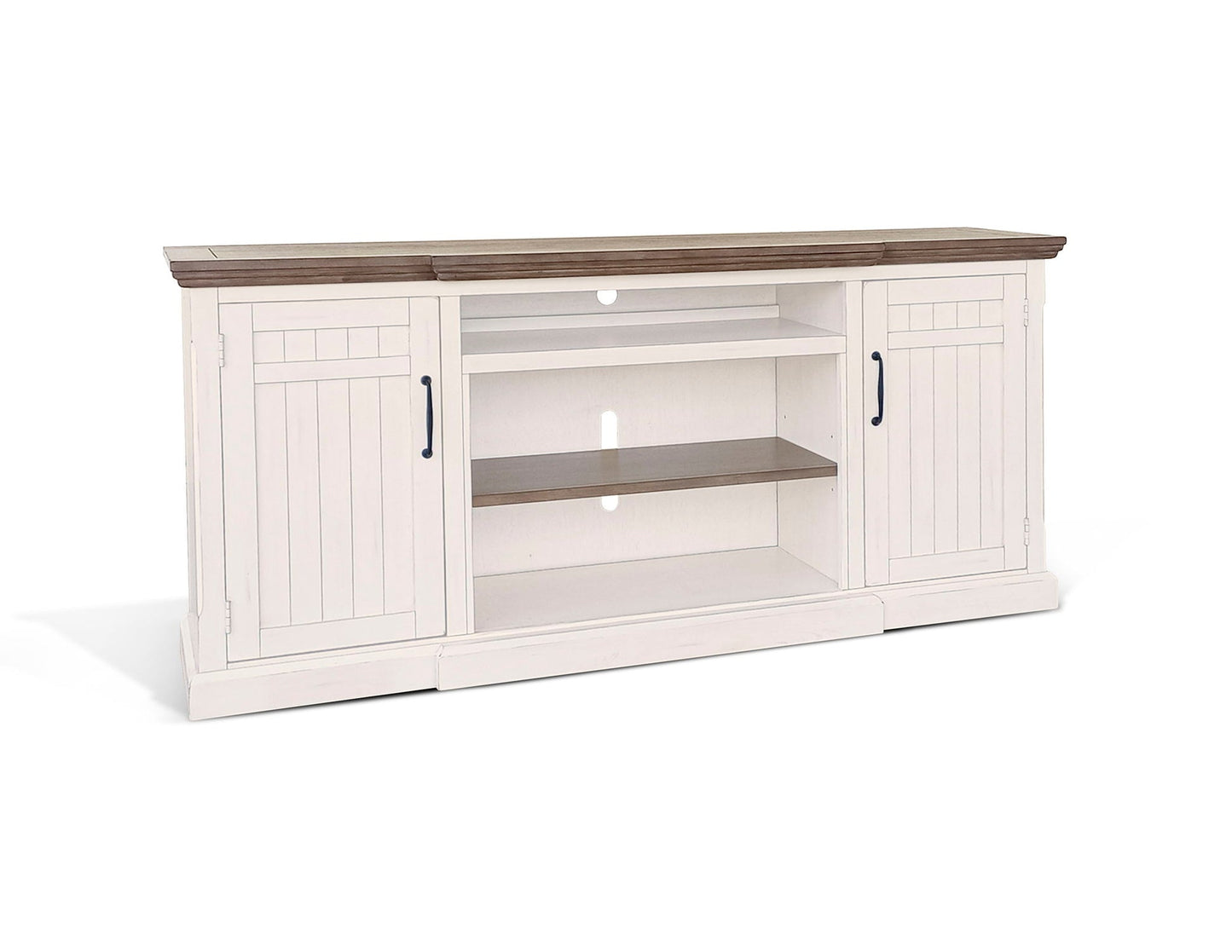 Sunny Designs Pasadena - TV Console With Fireplace Option - Buckskin / Marble White - 3670MB