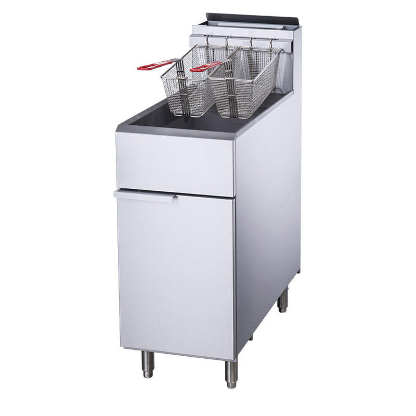 Chef AAA - TCF3-NG Commercial 40lbs Natural Gas Fryer with 3 Tube Burners - TCF3-NG