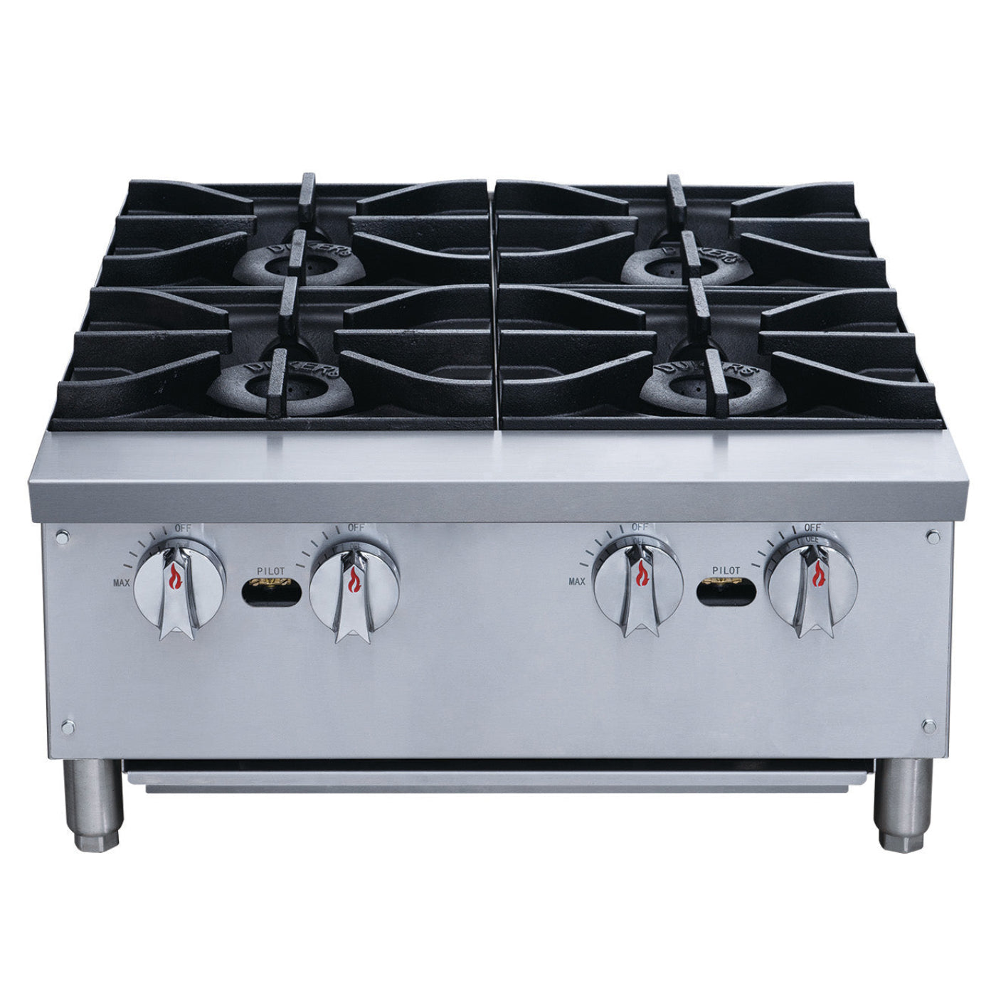 Chef AAA - Commercial 24" Hot Plate with 4 Burners NG - TCHPA24
